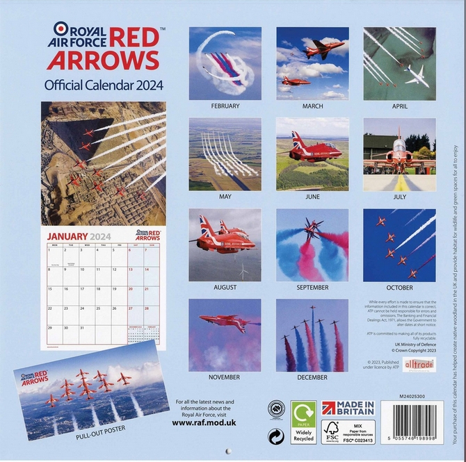 Official Red Arrows 2024 Calendar
