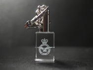 Official RAF Wings Logo Glass Crystal Keyring