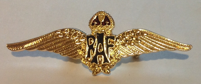 Official RAF Wings Sweetheart Brooch Gold