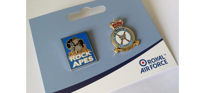 RAF Regiment Badge and Rock Apes 2 pin set