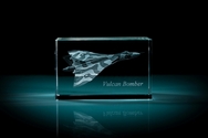 AVRO Vulcan Bomber 3D Laser Etched Crystal Cube - Medium