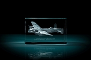 AVRO Lancaster Bomber 3D Laser Etched Crystal Cube - Medium