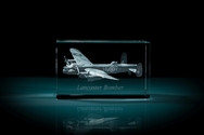 AVRO Lancaster Bomber 3D Laser Etched Crystal Cube - Medium