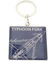 RAF Silver Plated Typhoon FGR4 Blue Print Keyring