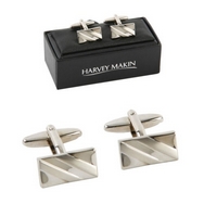 Rhodium Two Tone Silver Coloured Cufflinks