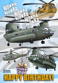 RAF Helicopter Birthday Card