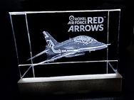 Red Arrows 2D/3D Laser Etched Crystal Cube