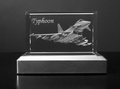 RAF Typhoon Laser Etched Crystal