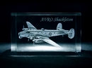 AVRO Shackleton 3D Laser Etched Crystal Cube - Medium